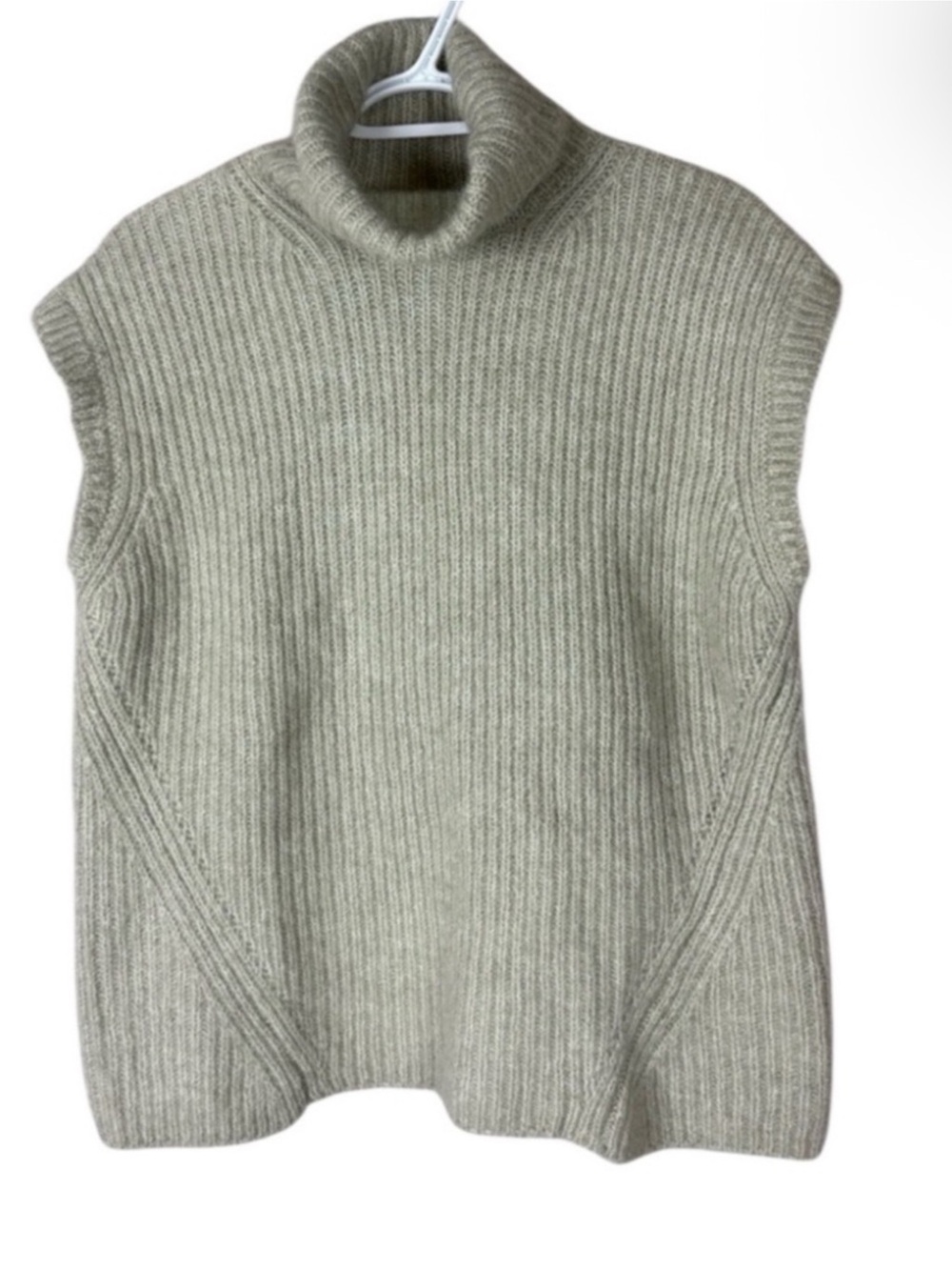 Zara Alpaca Wool Turtleneck Sweater Vest Open Back